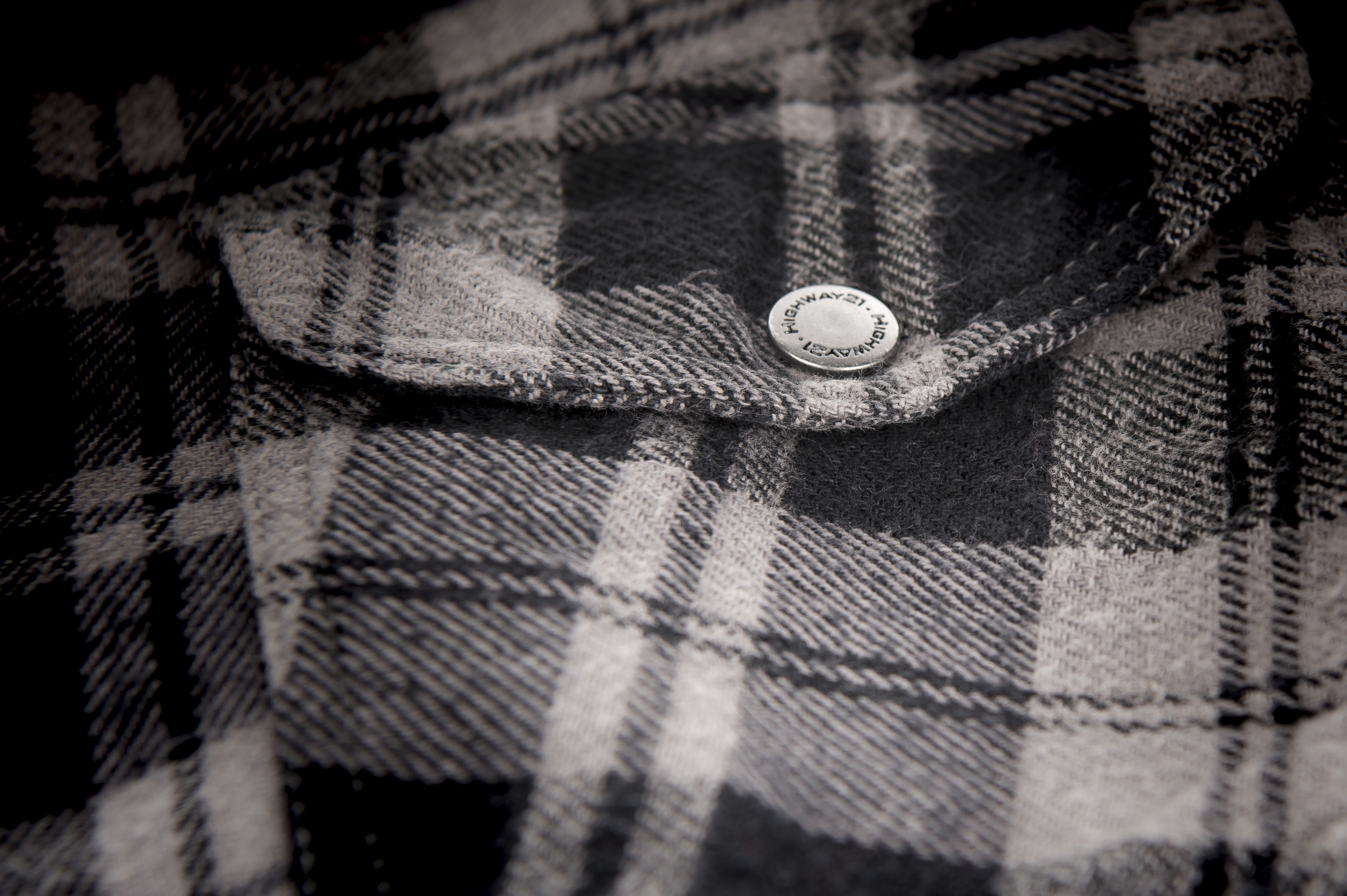 Pattern detail on the grey and black Marksman Flannel