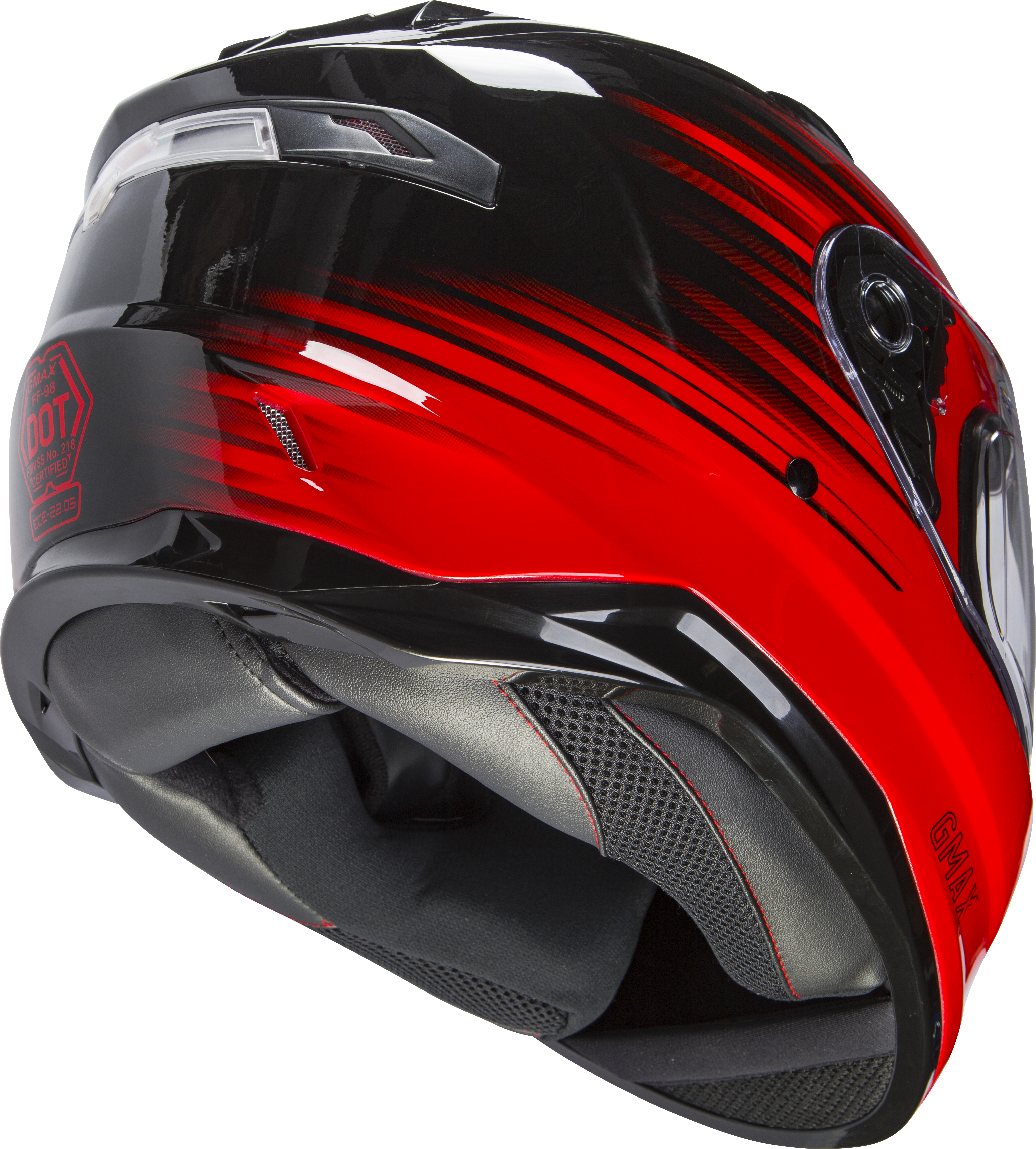 GMAX FF-98 Full-Face Street Helmet (Red/Black, Medium)