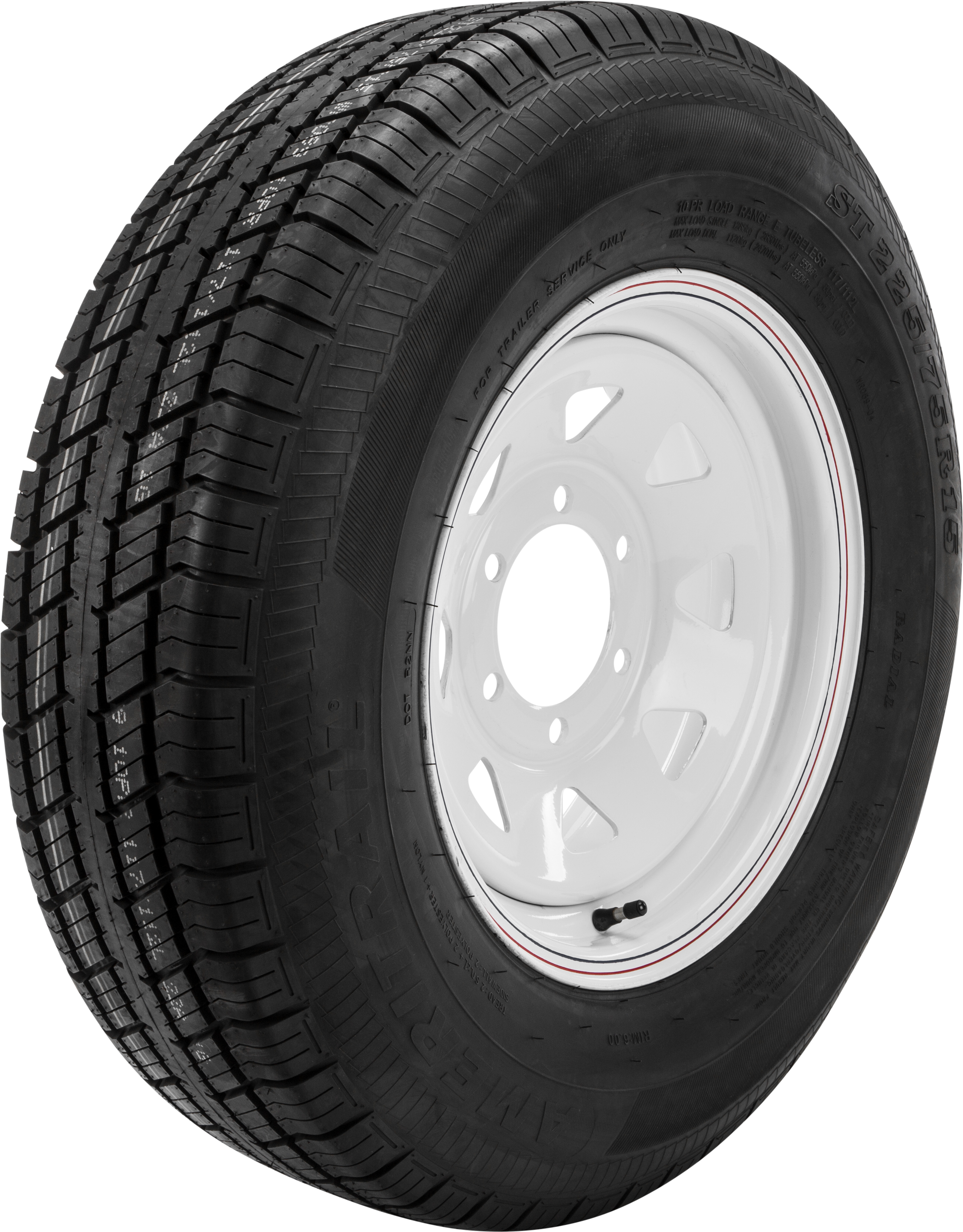 Trailer Tire & 8 Spoke Steel Wheel Assembly