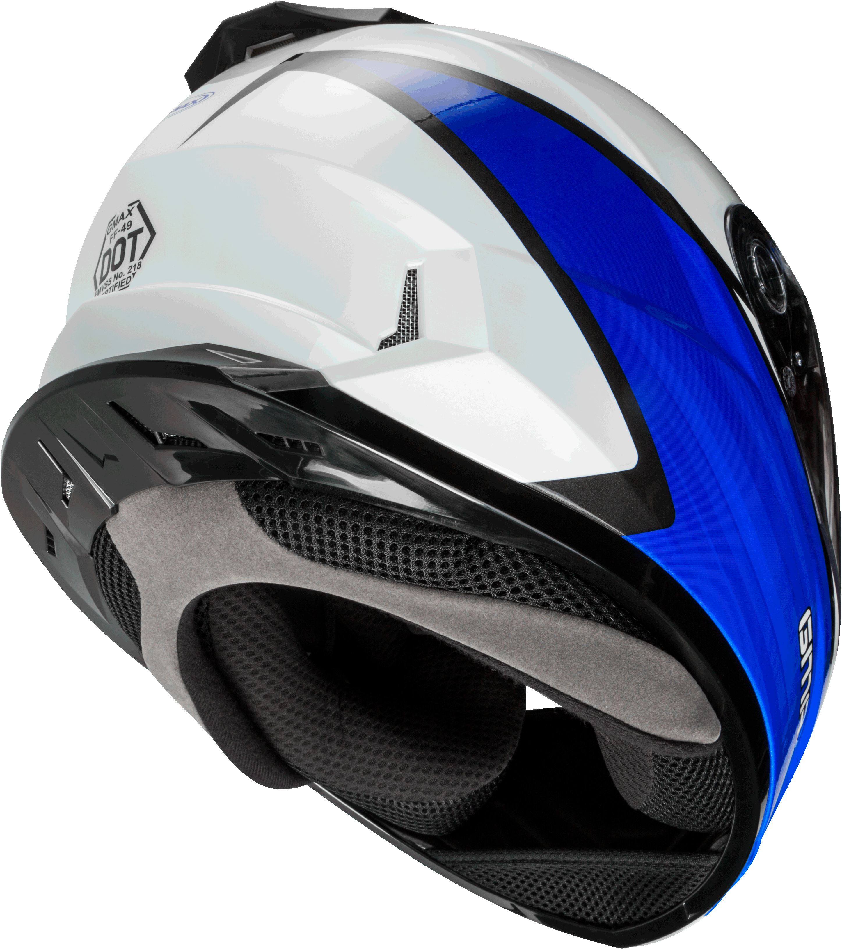 GMAX FF-49 Full-Face Street Helmet (White/Blue, X-Large)