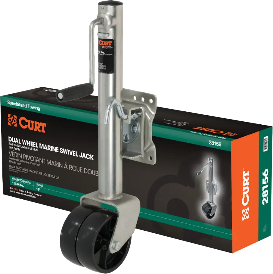 CURT 1500 POUND DUAL WHEEL MARINE JACK