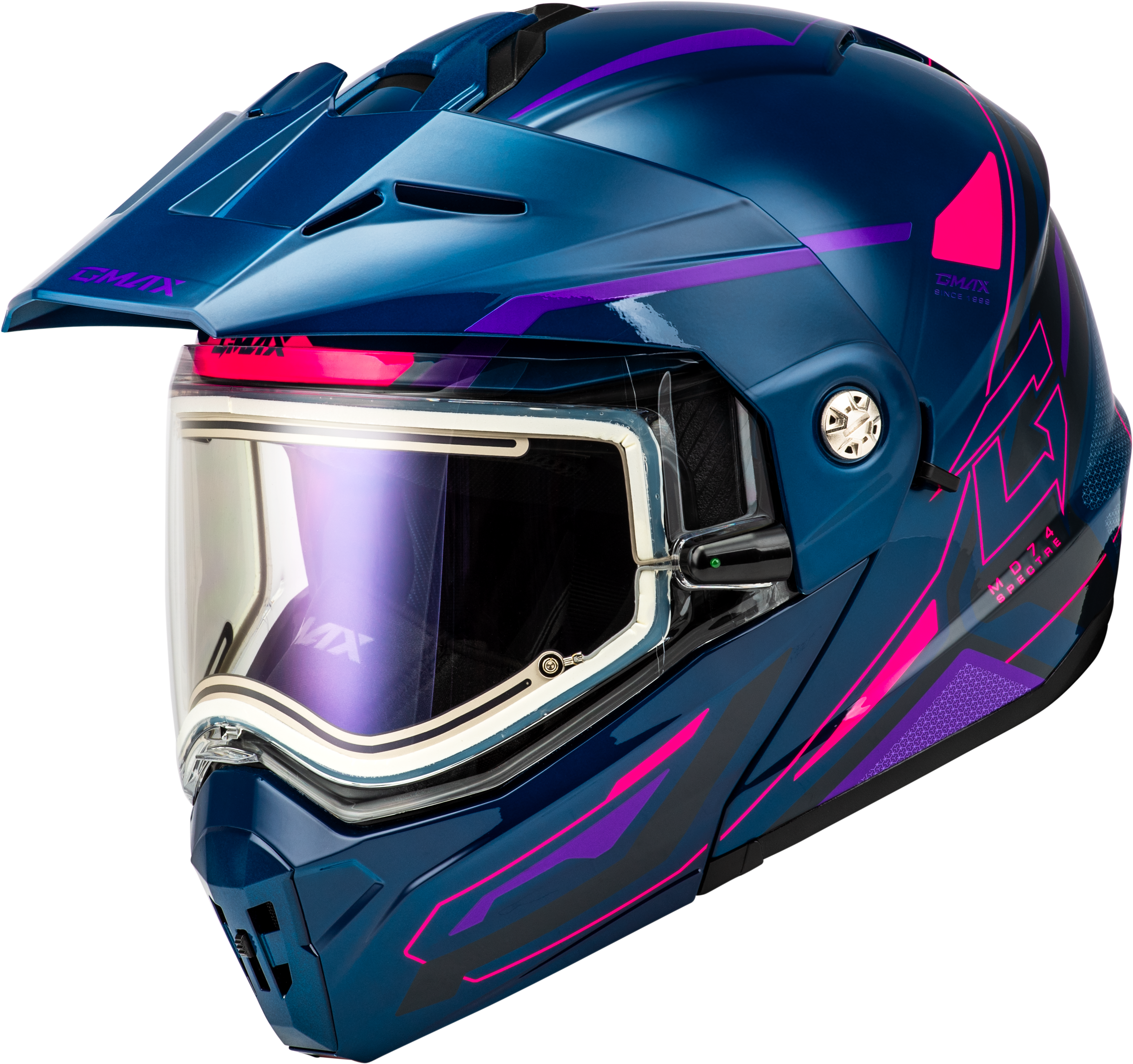 Gmax MD-74S Modular Electric Shield Snowmobile Helmet Anti-Fog lens For Winter - Picture 8 of 37