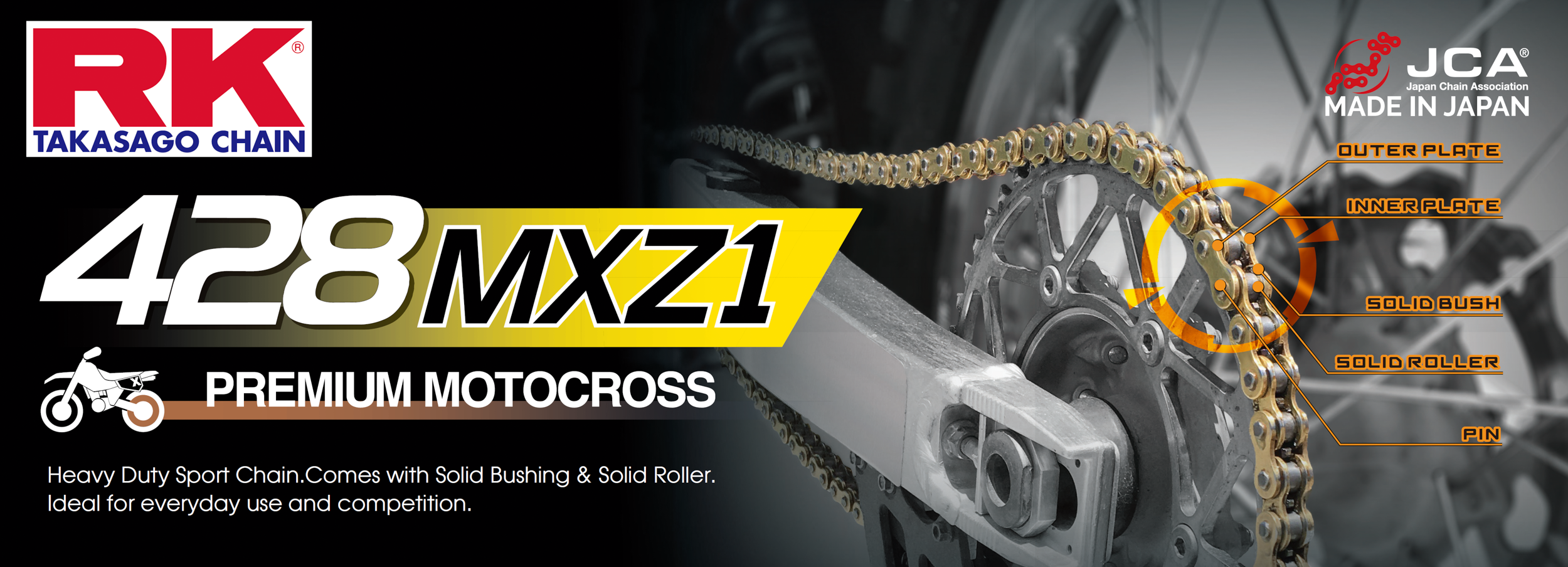 RK EXCEL GBMXZ1 Drive Chain Gold - View 1