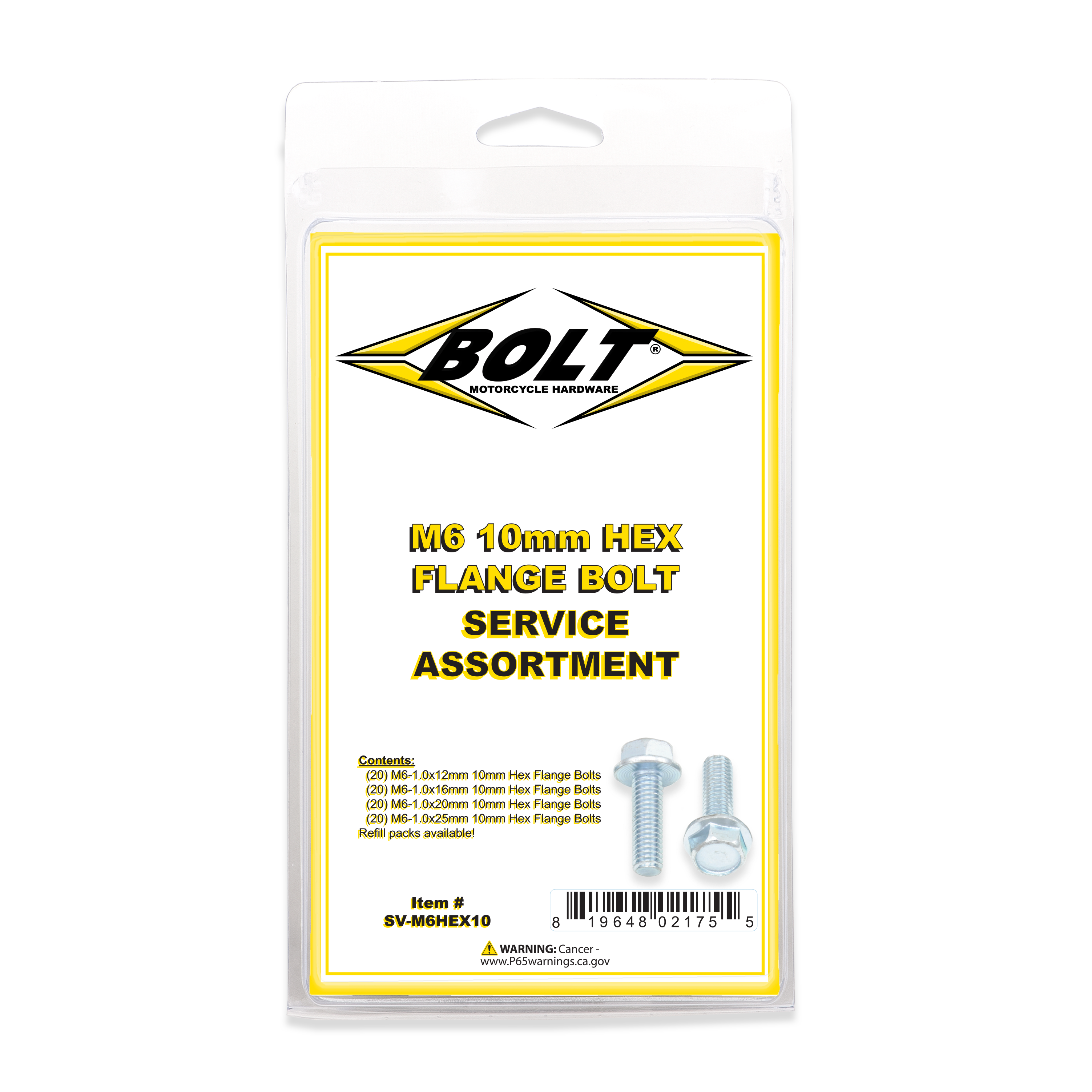 M6 10mm Hex Flange Bolts
