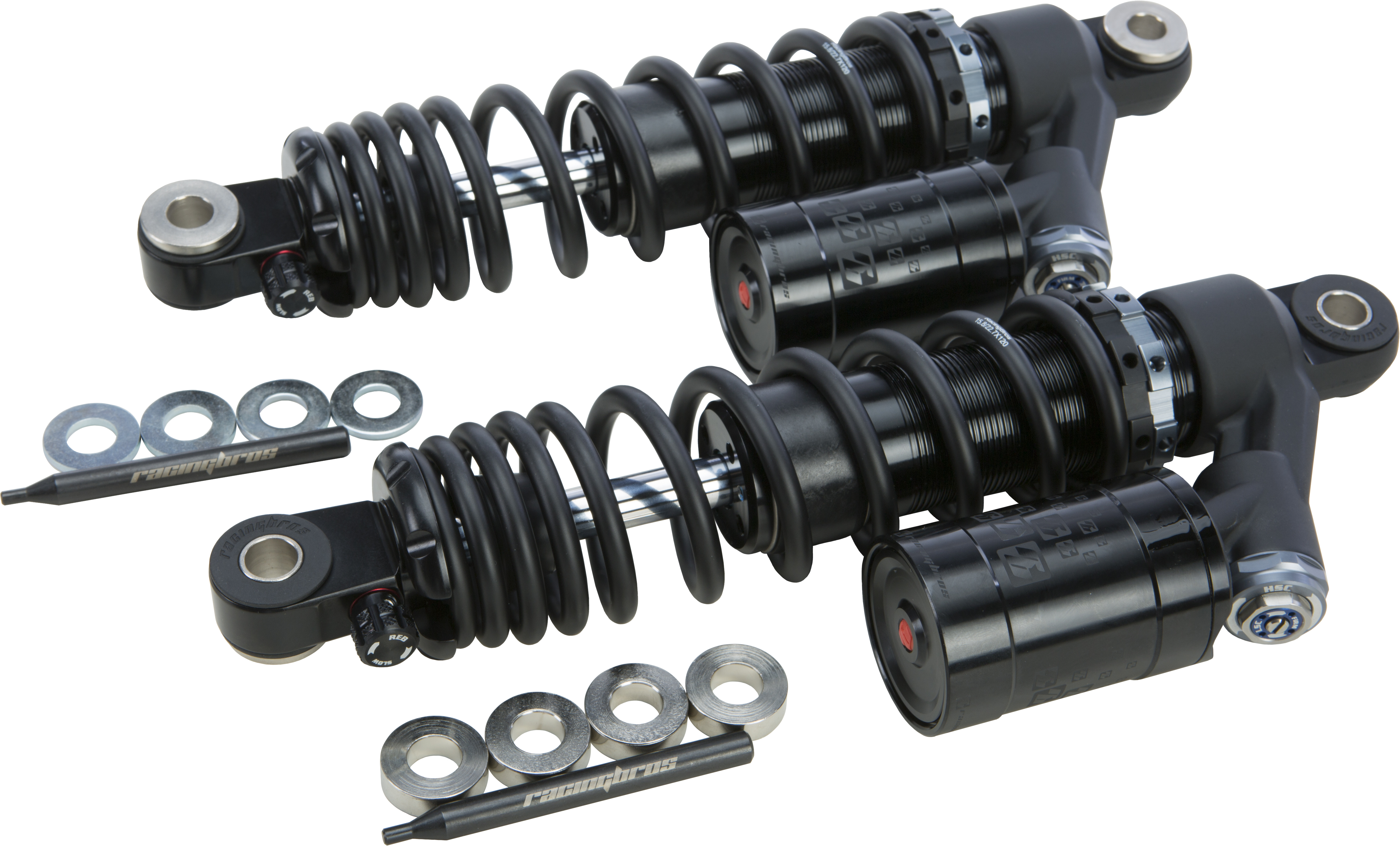 HARDDRIVE Remote Reservoir Rear Shocks - View 1
