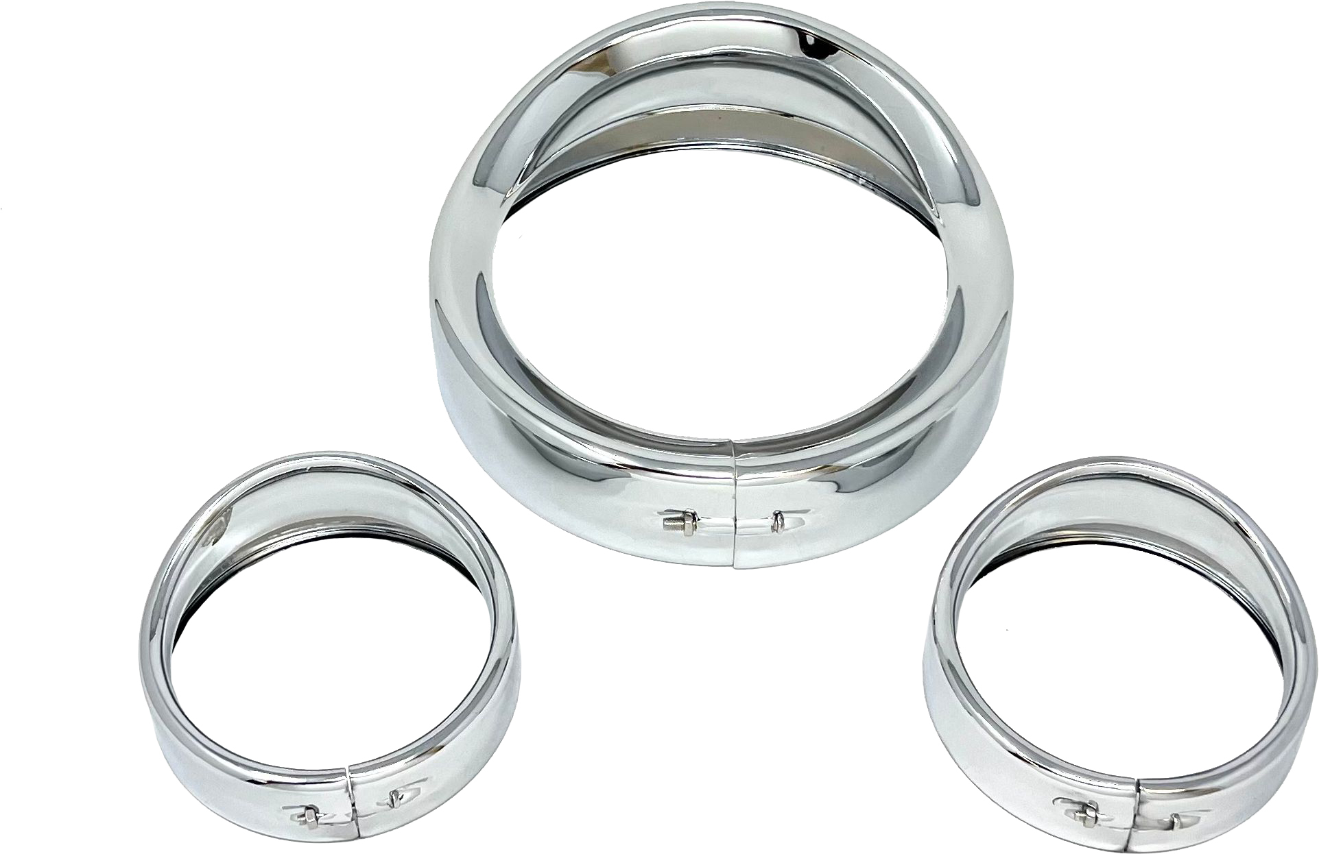 LETRIC LIGHTING CO 7" SHOW CHROME HEAD/PASS LIGHTS FRENCHED VISOR KIT - View 1