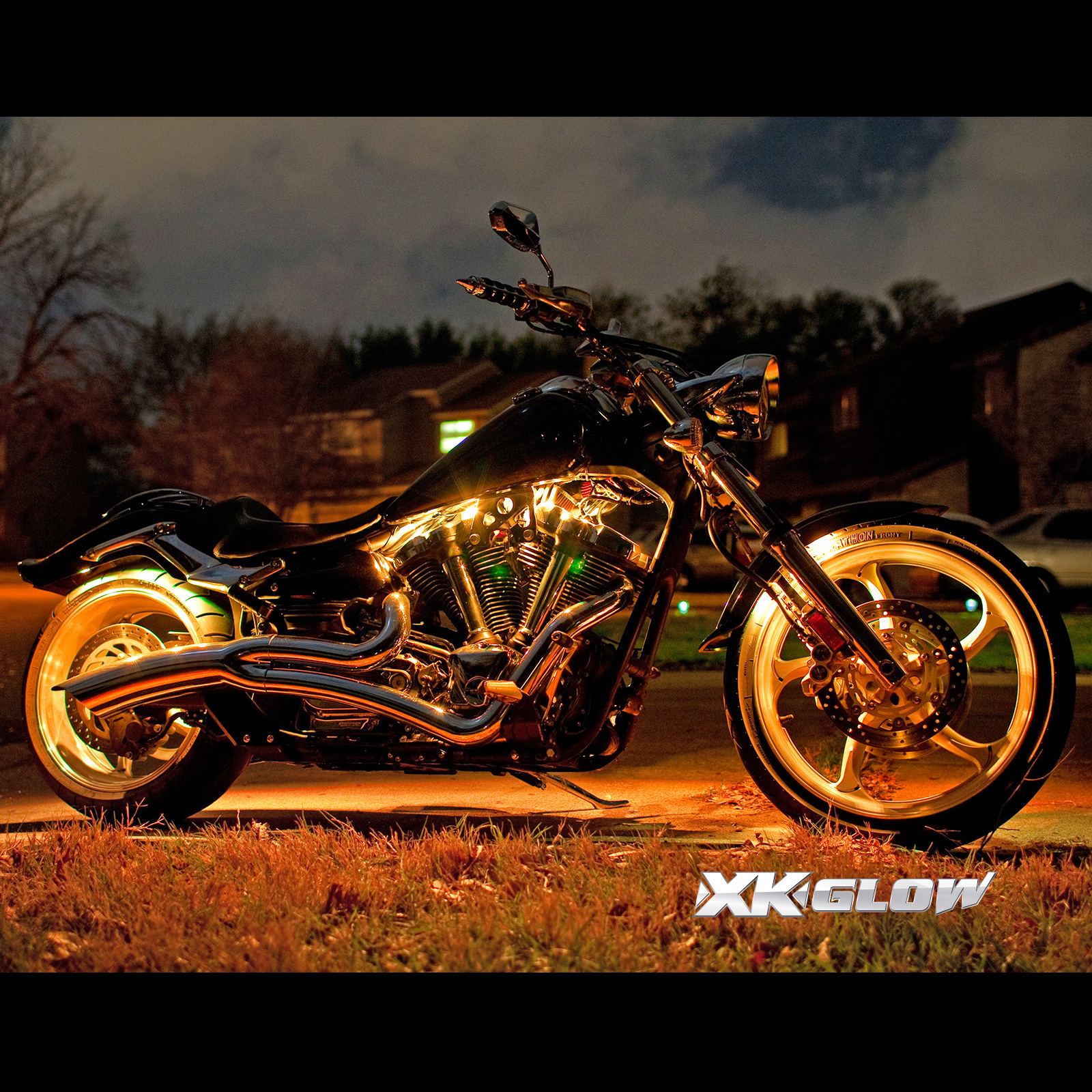 Multi-color Motorcycle LED Accent Light Kit w/Remote Key Fob