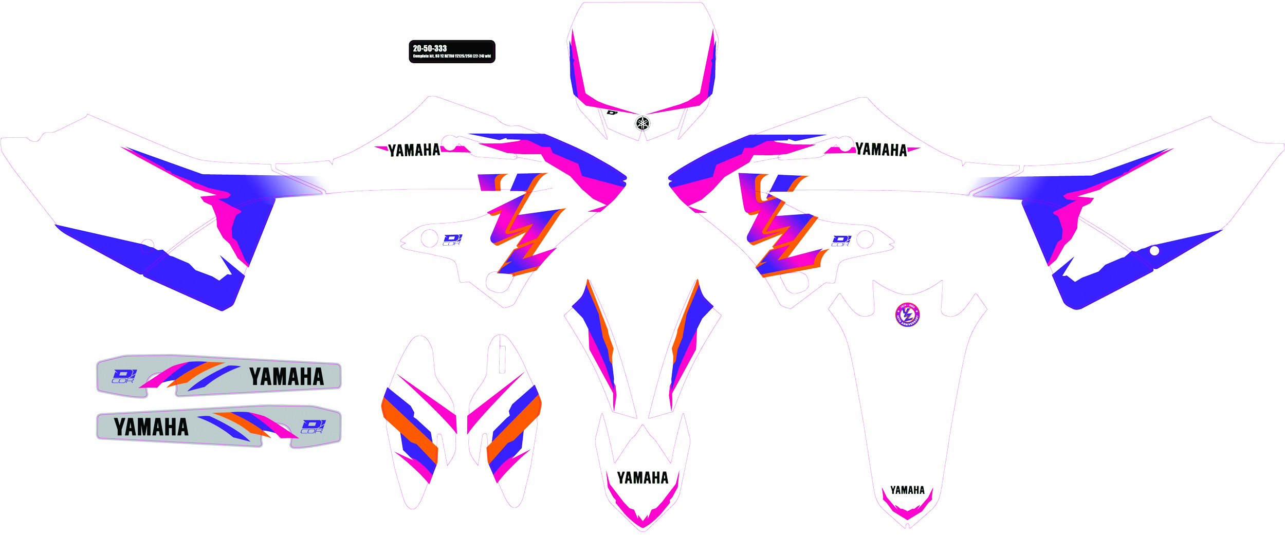 D-COR Retro Yamaha Complete Graphics Kit - View 1