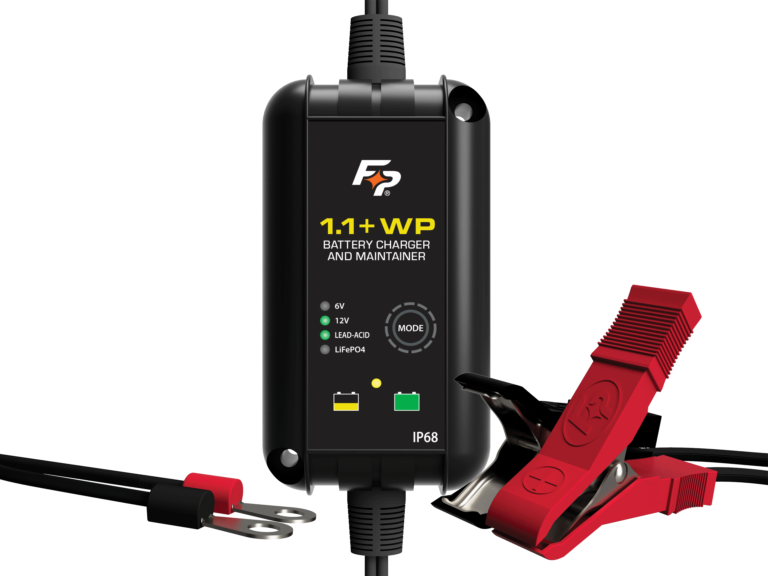FIRE POWER BATTERY CHARGER IP68 WATERPROOF 6V/12V 1.1A - View 1