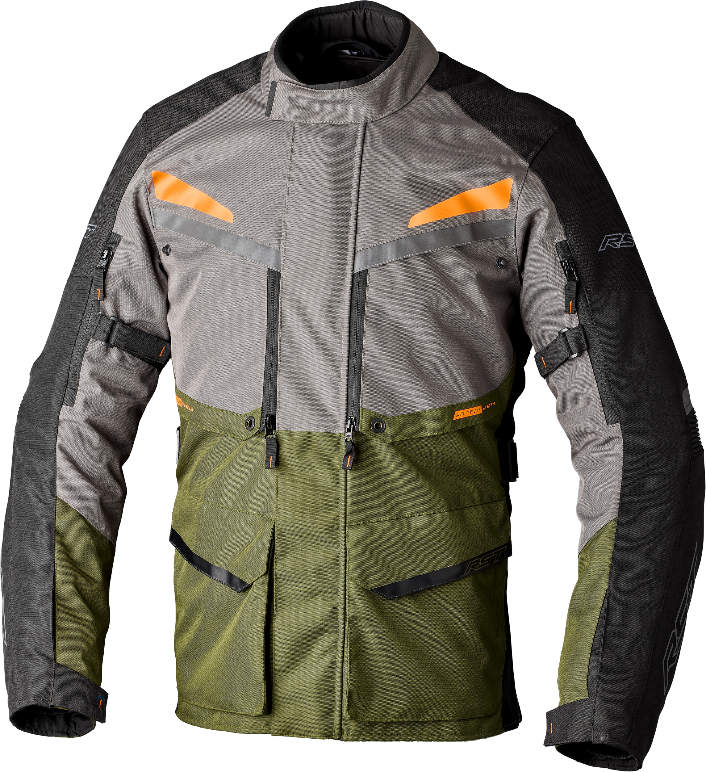 Fits Maverick Evo Ce Jacket Khaki/Grey/Orange Textile Sm
