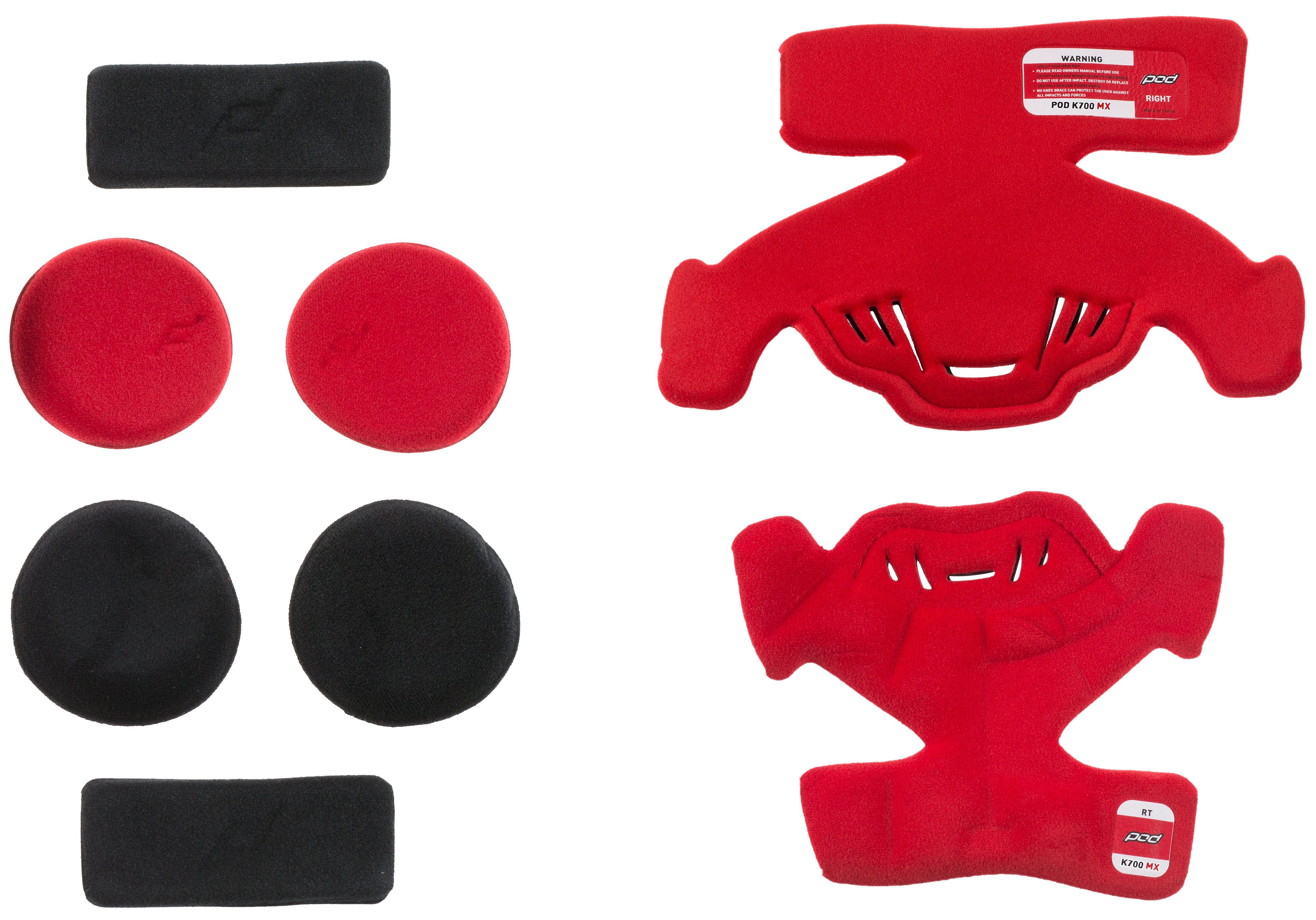 POD K700 Knee Brace Pad Set (Right) - View 1