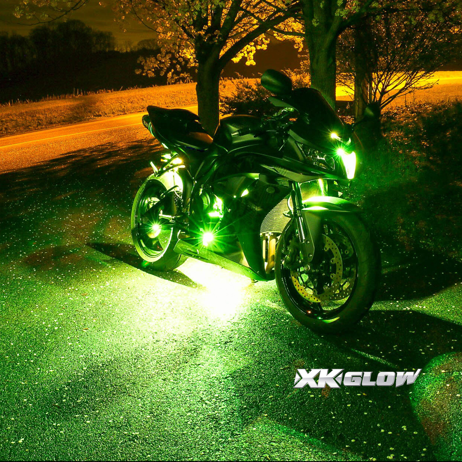 Multi-color Motorcycle LED Accent Light Kit w/Remote Key Fob