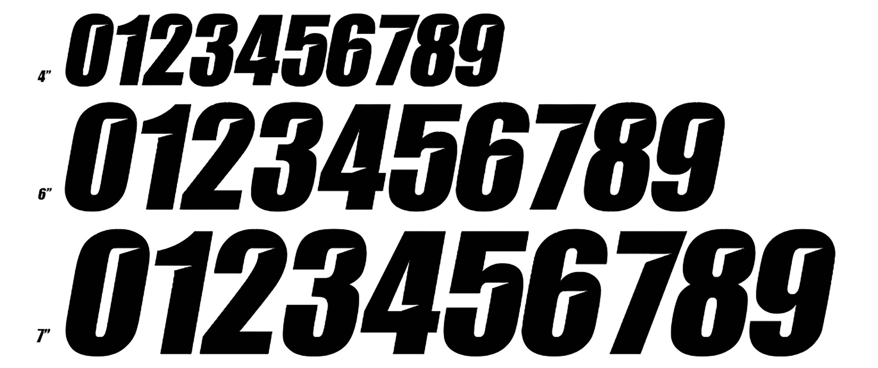 D-Cor 45-27-4 Black Slash Series Number 4 Vinyl Decals 3-Pack Universal