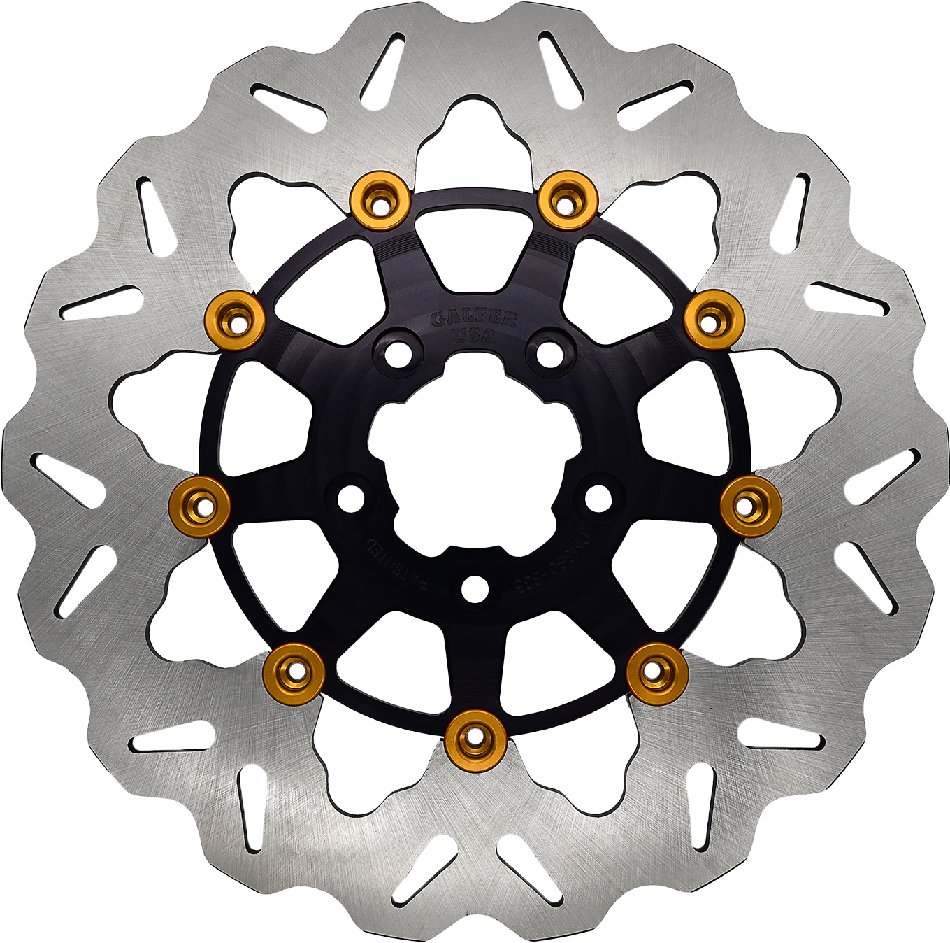 GBRAKES ROTOR 11.5" FLOATING WAVE RR BLACK/GOLD BUTTONS - View 1