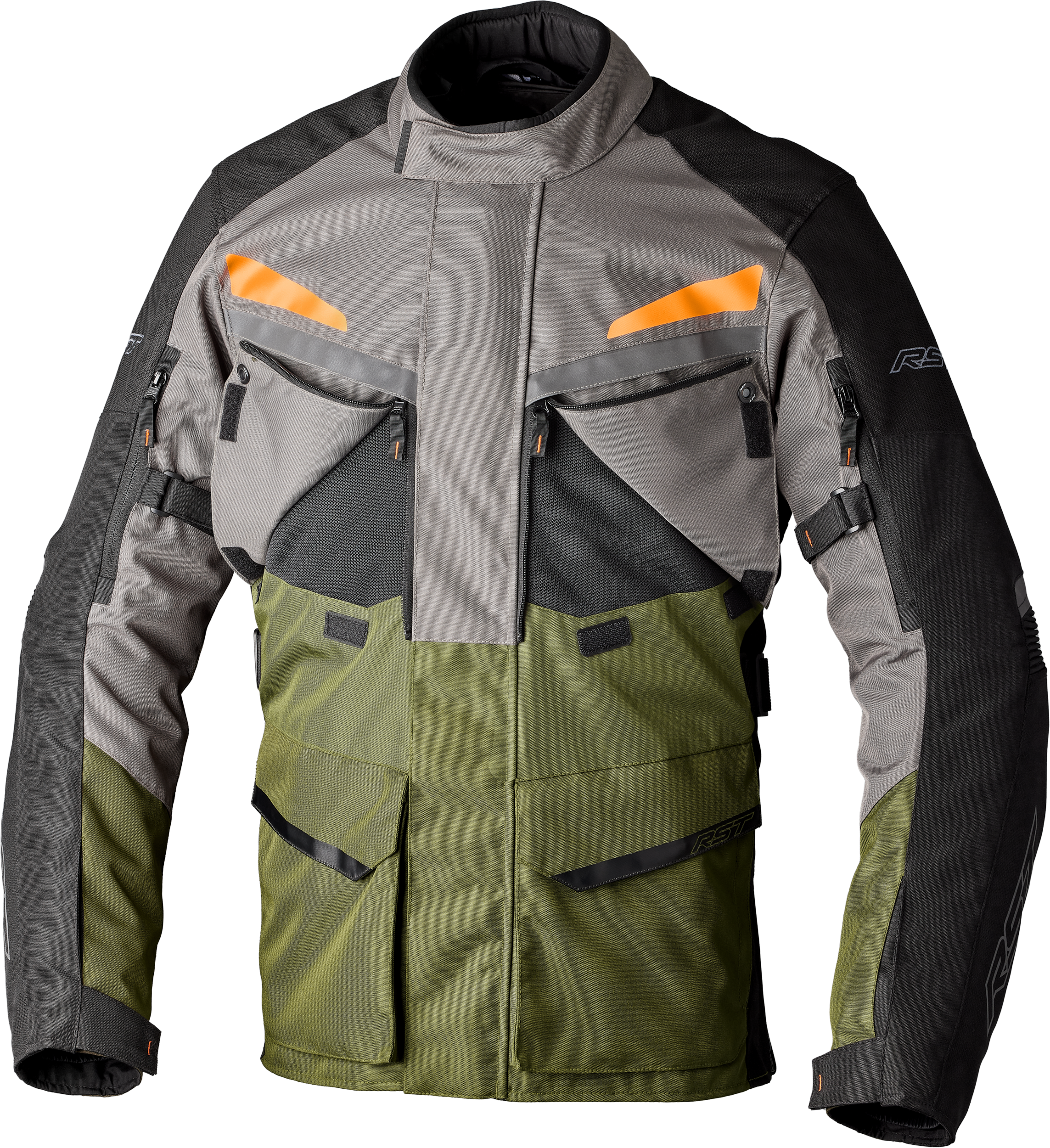 Fits Maverick Evo Ce Jacket Khaki/Grey/Orange Textile Sm
