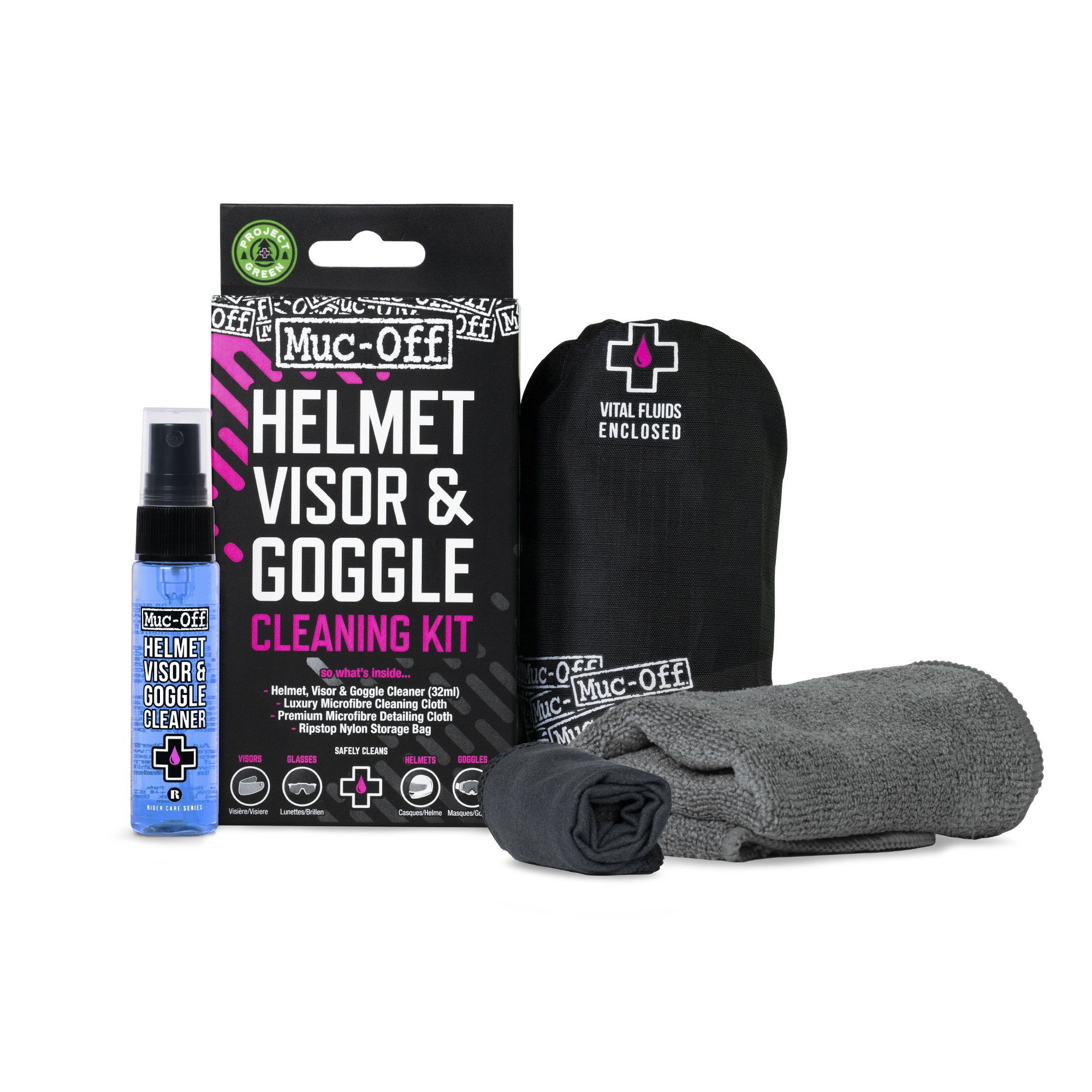 MUC-OFF Helmet Visor, Lens, Goggle Cleaning Kit - View 1