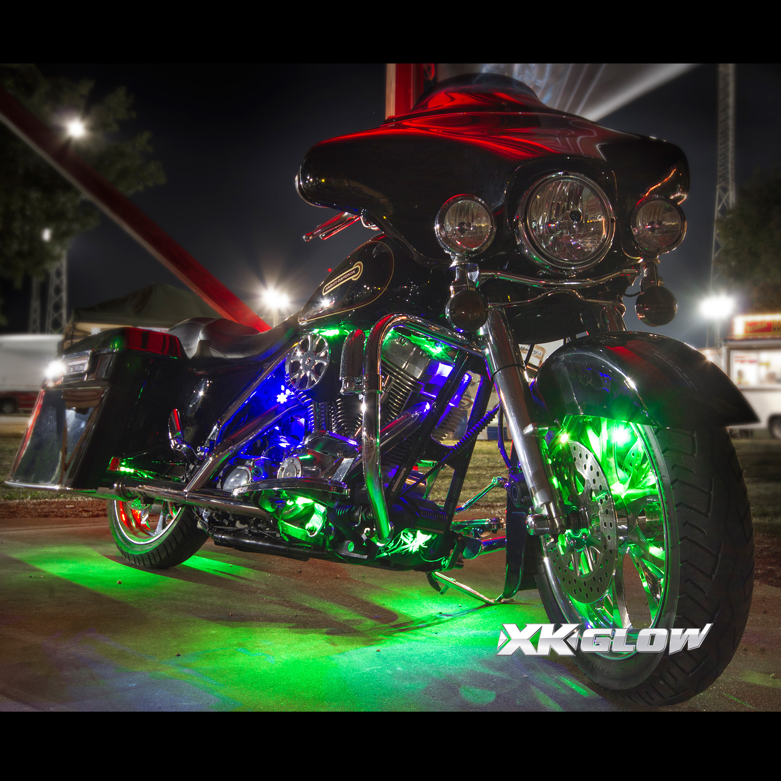 Multi-color Motorcycle LED Accent Light Kit w/Remote Key Fob