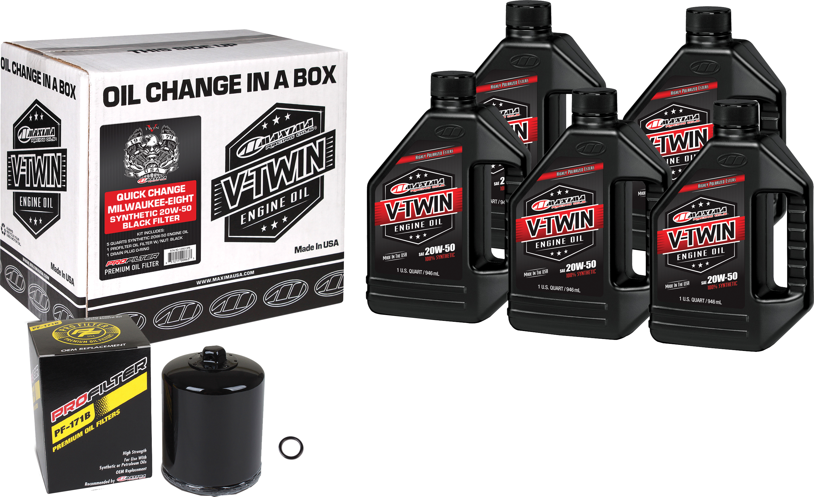 MAXIMA V-Twin Quick Change Oil Filter Kit - View 1