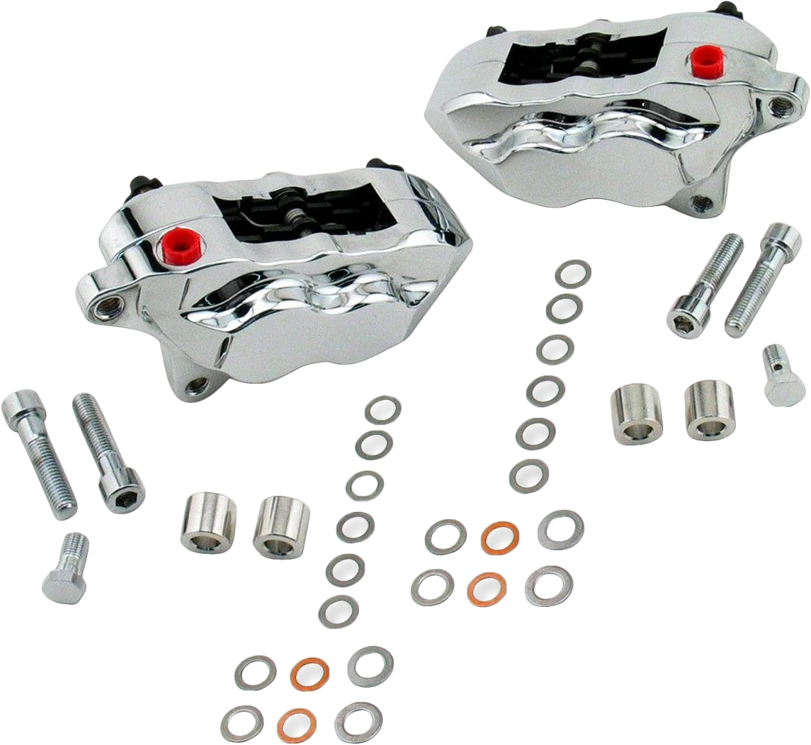 4 PIST FRONT DUAL CALIPER KIT CHROME 00-UP W/ 11.5" ROTOR
