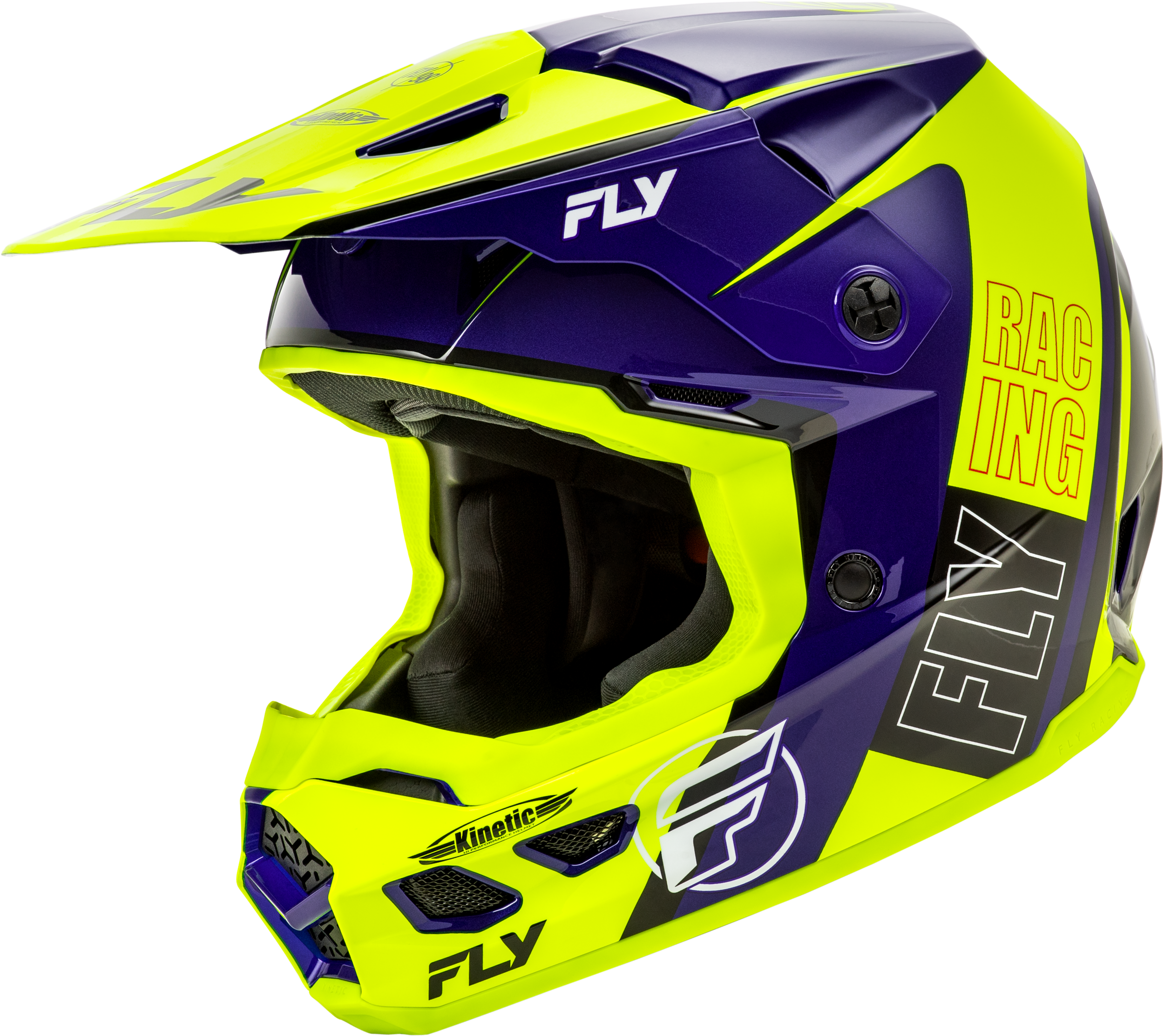 Fly Racing Blue Helmate FLY RACING (A00305792XL) KINETIC RALLY HELMET HI-VIS/BLUE/BLACK 2X 73 ...