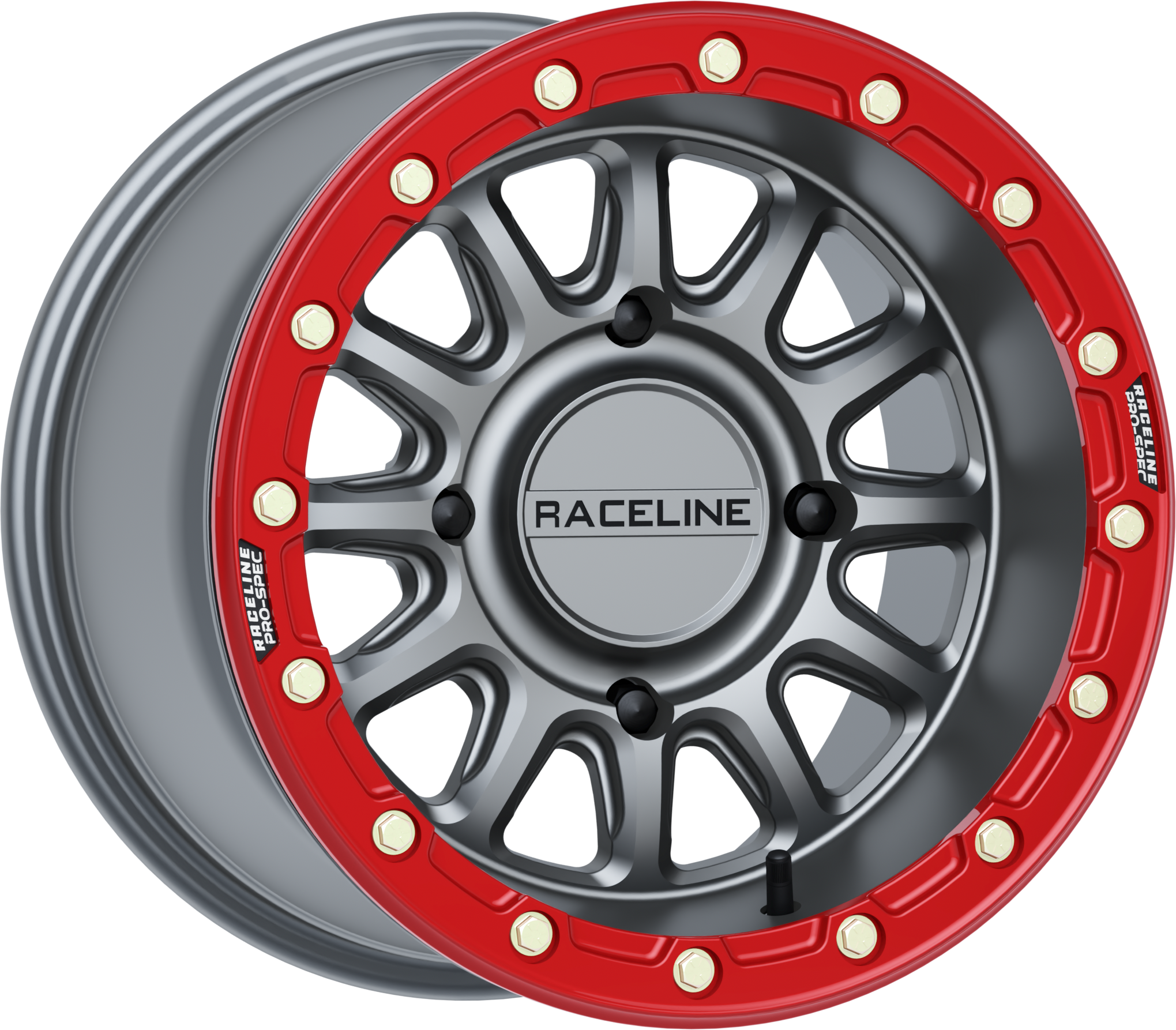 ALPHA WHEEL 4/156 GUNMETAL/RED 15X7 (+10MM)