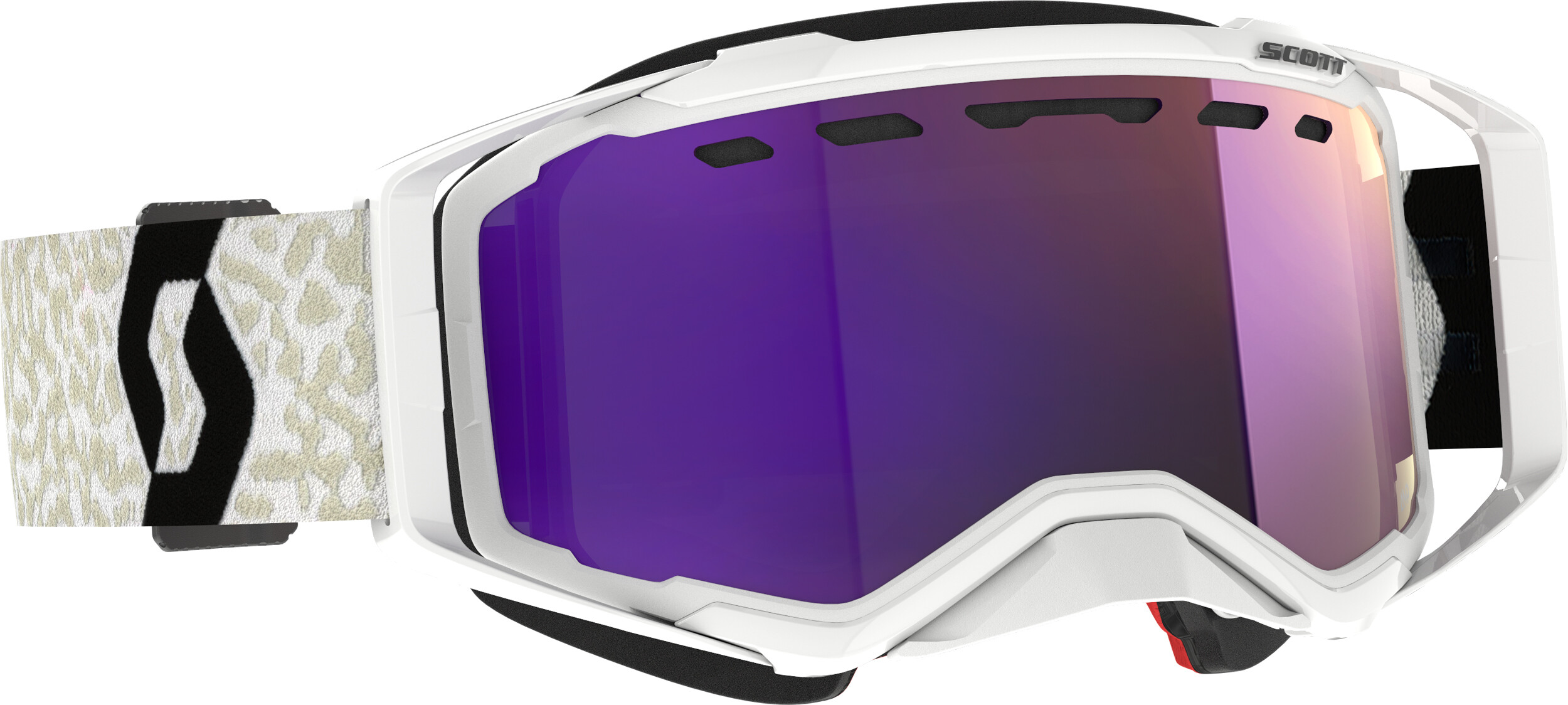 ^_^ Scott USA White/Red Enhancer Red Chrome Prospect Snow Goggle
