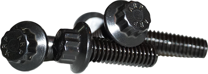 12 POINT FRONT ROTOR BOLTS BLACK  5/16-18X1