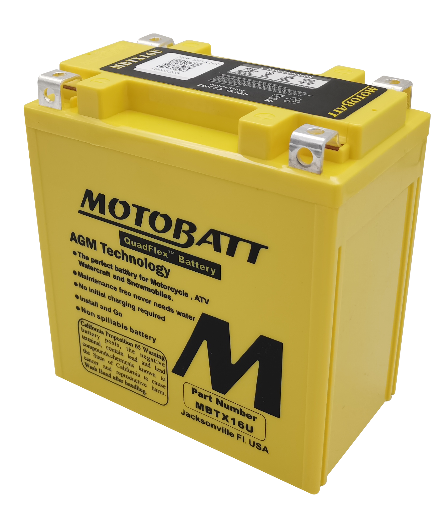 BATTERY MBTX16U SEALED FACTORY ACTIVATED