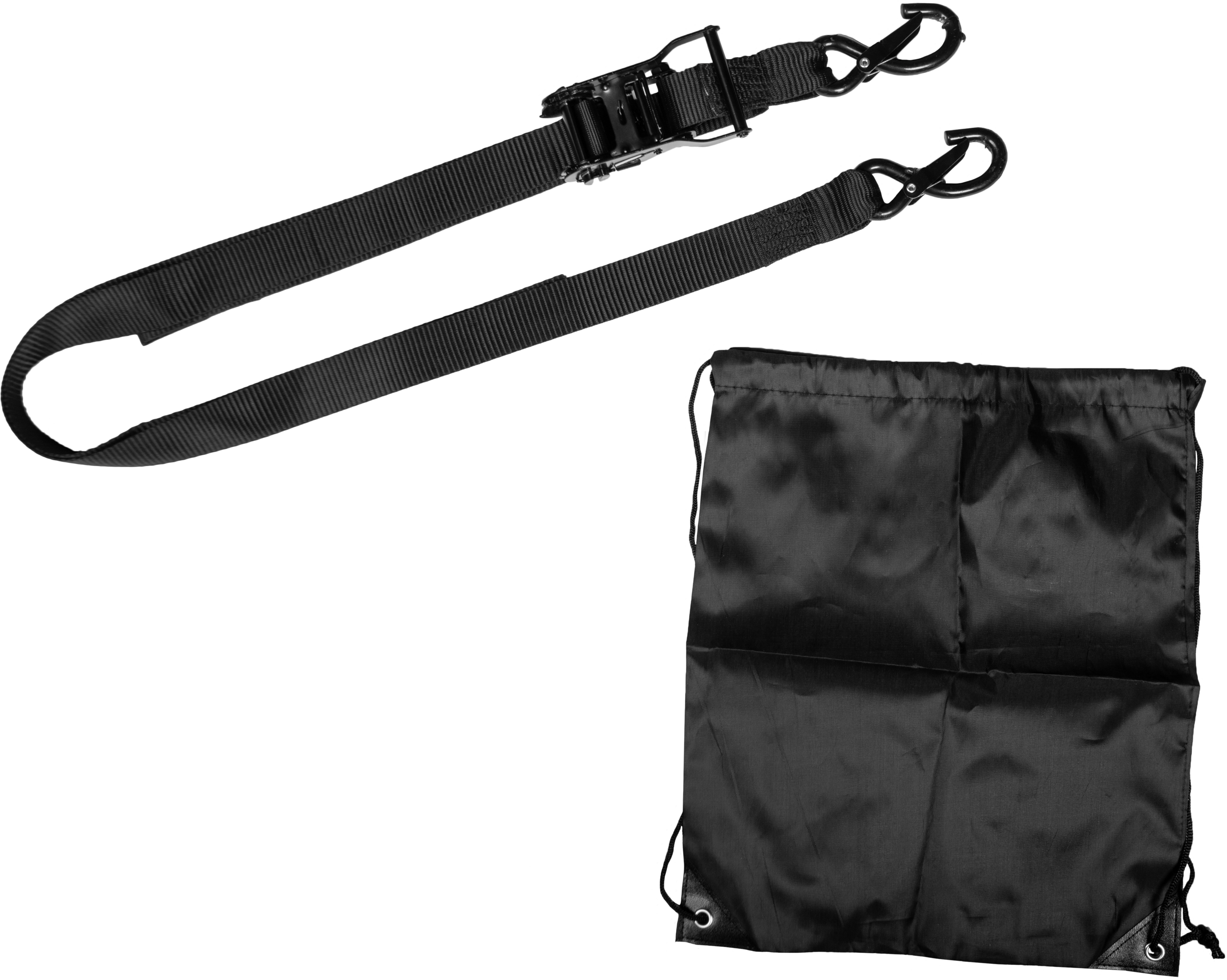 1.5" X 8' RATCHET SOFT TIE-DOWN BLACK 2/PK