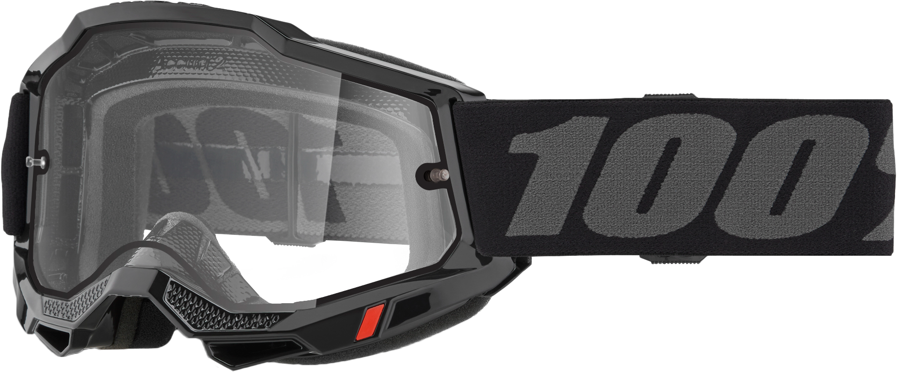 100% Accuri 2 Off Road Goggle Black/Clear | MX Dust Defense & Fog-Free Vision