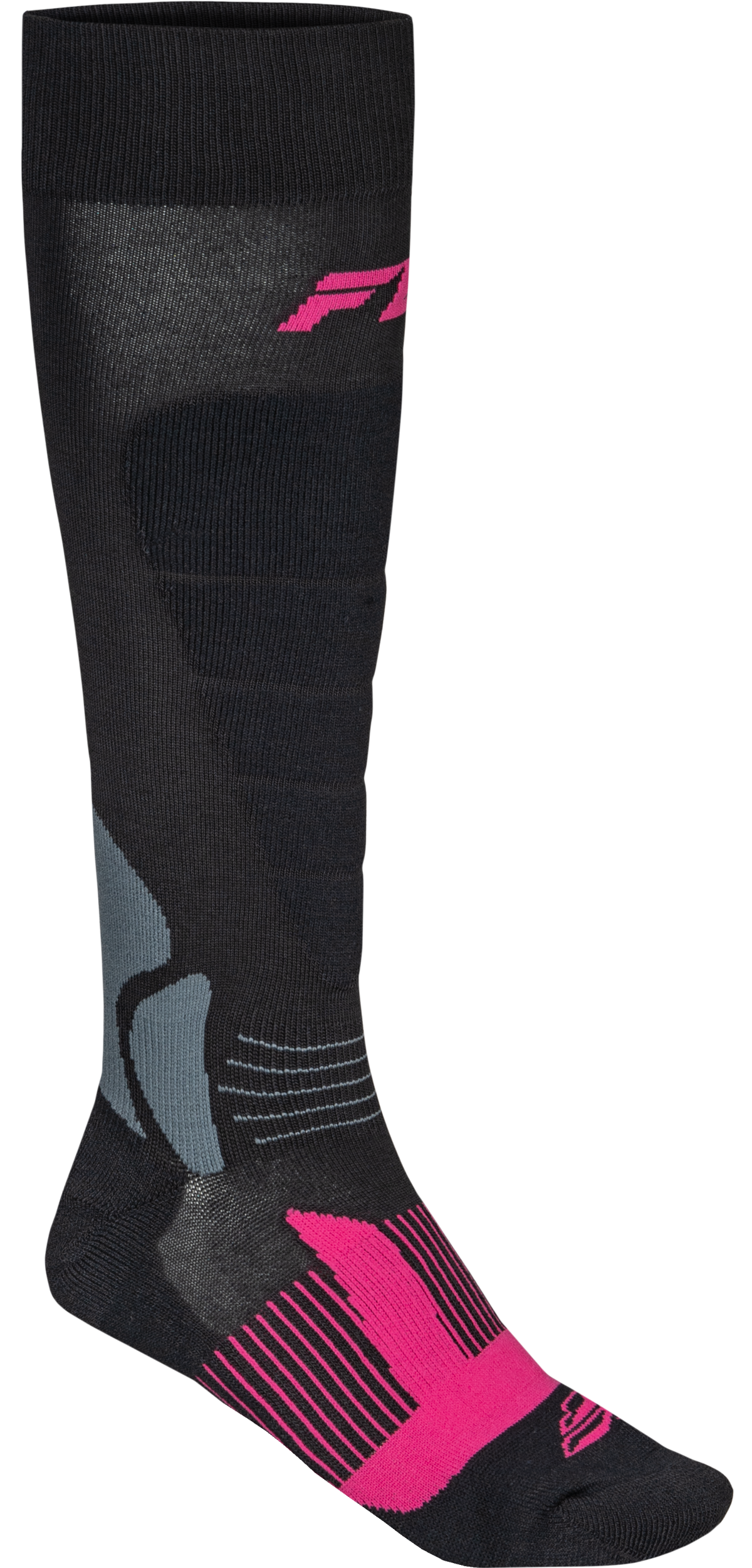 FLY RACING (350-0572L) SNOW HEAVYWEIGHT WOOL SOCK BLACK/PINK LG/XL 350 ...
